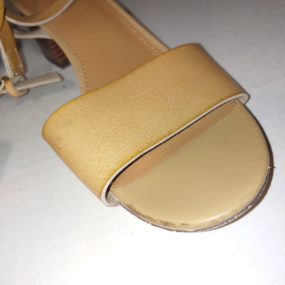 J By J. Crew Ankle Buckled Strap Sandals Size 8 Tan - Picture 9 of 9